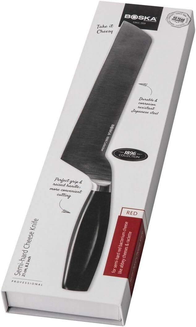 BOSKA Semi-hard Cheese Knife - Red - Premium Cheese Cutter - For professional use - HACCP - Food Safety - Cheese Knives - 1896 collection