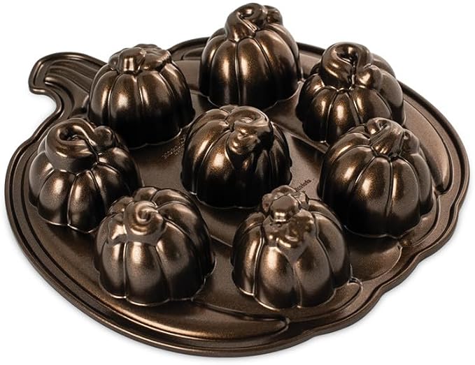 Nordic Ware Lil' Pumpkins Cakelet Pan, 2 Cup Capacity, Bronze
