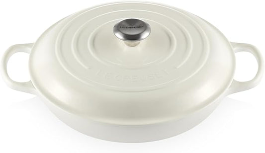 Le Creuset Enameled Cast Iron Signature Braiser, 3.5 qt., White