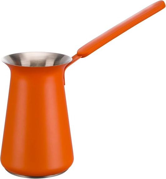 Turkish Coffee Pot - Gifts for Family &Friends,Cezve/Ibrik Coffee Pot for Stovetop,Briki Greek Turkish Pot with Heat-Resistant Rubber Handle,Milk Warming Pot,Arabic Tea Pot