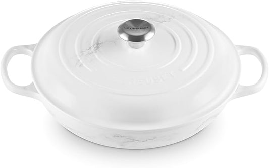Le Creuset Enameled Cast Iron Signature Braiser, 3.5 qt., Marble
