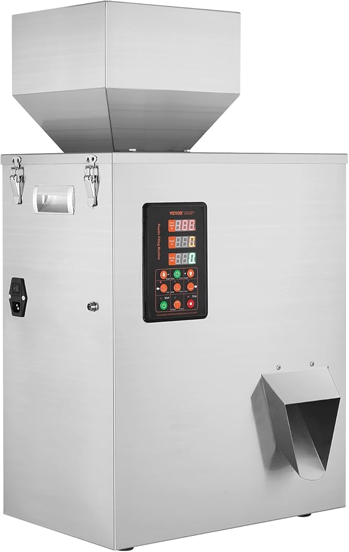 VEVOR Powder Filling Machine 0.002-0.22lbs/1-100g, Automatic Intelligent Particle Weighing Filling Machine, Powder Filler Particle Dispenser for Tea Seeds Grains Powder Flour Beans Glitter Candy