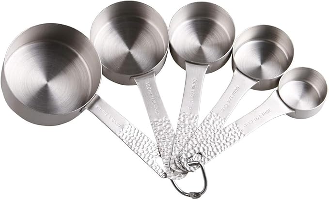 Smithcraft Measuring Cups and Spoons Set 11, Metric & US 18/8 Stainless Steel Measuring Cups and Spoons Set for Dry & Liquid, Metal 5 Measure Cups & 6 Measuring Spoons Set for Kitchen & Baking