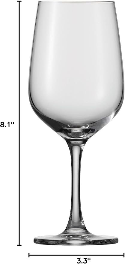 D&V Valore Break-Resistant, European Crystal Glass, Red Wine Glass, 15.4 Ounce, Set of 6