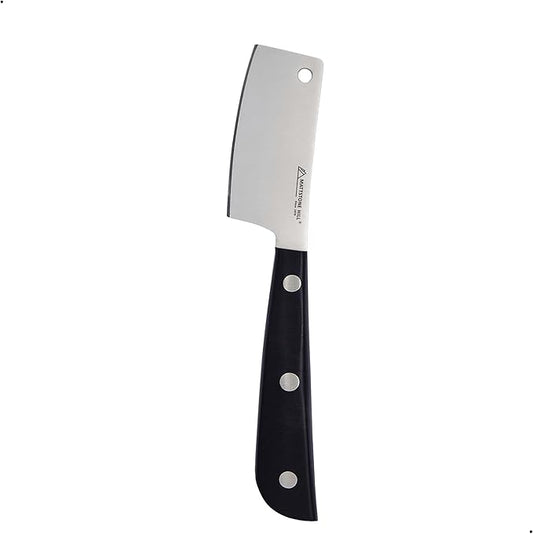 Cheese Knife - MATTSTONE HILL Cheese Cleaver, Hard Cheese Cutter, Premium Stainless Steel, Black Handle