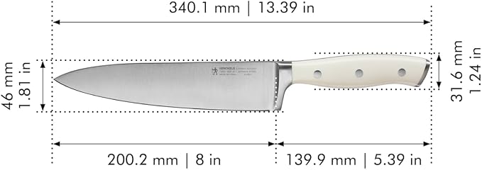 HENCKELS Forged Accent Razor-Sharp 8-inch Chef Knife, White Handle, German Engineered Informed by 100+ Years of Mastery