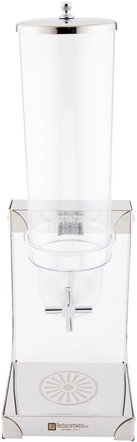 Restaurantware Met Lux 3 Liter Countertop Cereal Dispenser 1 Single Compartment Food Dispenser - Self Serve Refillable Stainless Steel Nuts Dispenser For Food Storage For Kitchen Or Pantry