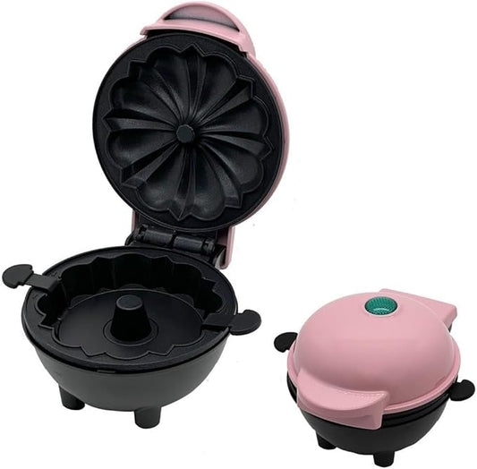 Mini Cake Maker Electric Cake Maker, Double Side Quick Heating for Breakfast, Parties, Snacks, Non-stick Surface Easy to Clean, Pink