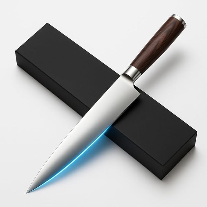 Chef Knife 8 Inch – Japanese High Carbon Stainless Steel Kitchen Knife for Cooking, Chopping, Slicing Meat & Vegetables – Ultra Sharp Professional Chef’s Knife with Ergonomic Handle & Gift Box