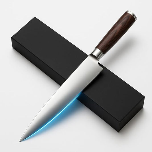 Chef Knife 8 Inch – Japanese High Carbon Stainless Steel Kitchen Knife for Cooking, Chopping, Slicing Meat & Vegetables – Ultra Sharp Professional Chef’s Knife with Ergonomic Handle & Gift Box
