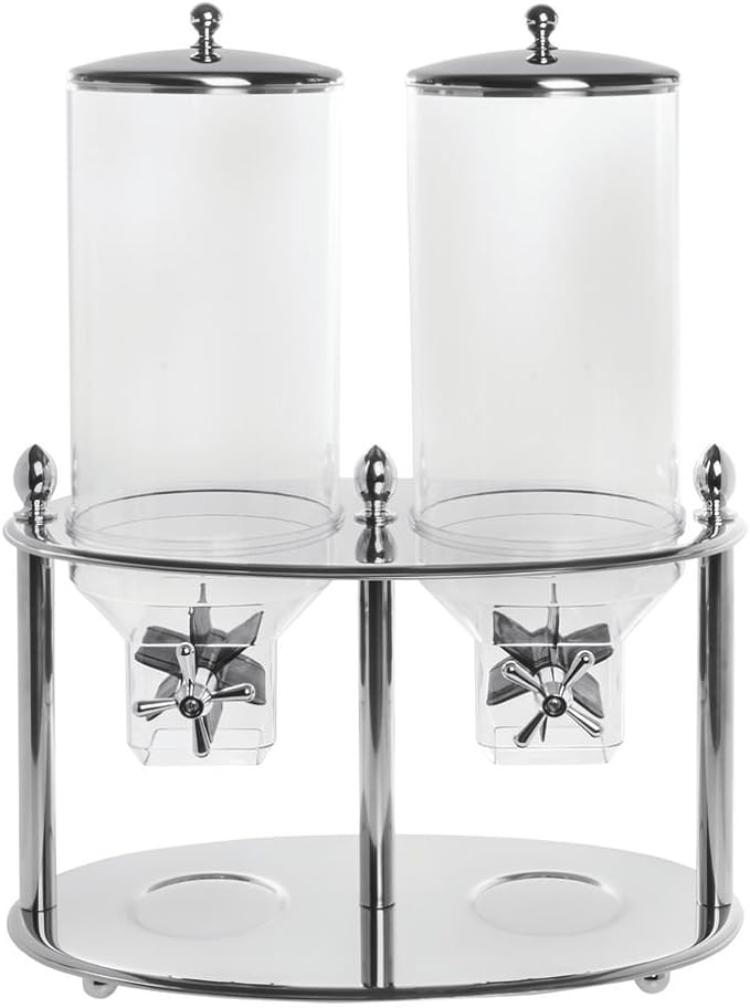 HUBERT Cereal Dispenser Double Container Stainless Steel - 17 7/10 L x 11" W x 26 1/5 H
