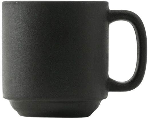 Zion Graphite Black 11-Ounce Mug, Set of 6, Black; Heavy Duty; Chip Resistant; Lead and Cadmium Free; Freezer to Oven Safe up to 500°F