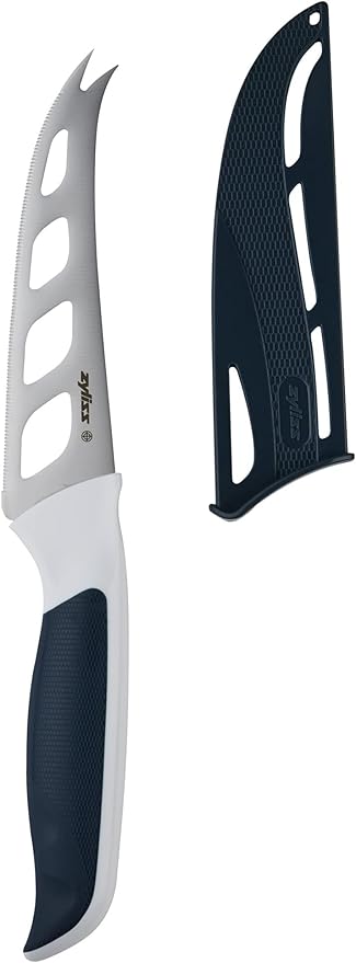 Zyliss Cheese Knife - Slicer & Cutter for Block Cheese - Carving Knife for Charcuterie Boards - Cheeseboard Handheld Slicer - Cutter & Slicing Tool - 4.5" - Gray & White