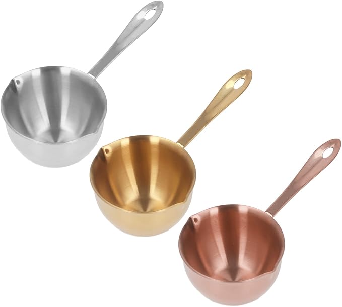 Butter Warmer Pot, 0.8 Quart Milk Warmer Pot with Dual Pour Spouts,Stainless Steel Chocolate Melting Pot,Multifunctional Sauce Pan,for Stove Top, Coffee Tea Soup Warming