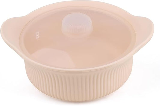 Silicone Microwave Steamer - Microwave Pot Steamer Basket Bowl for Baby Food, Vegetables & Dumplings, Compact & Lightweight Design, Oven & Dishwasher Safe (Pink, S 20oz(600ml))