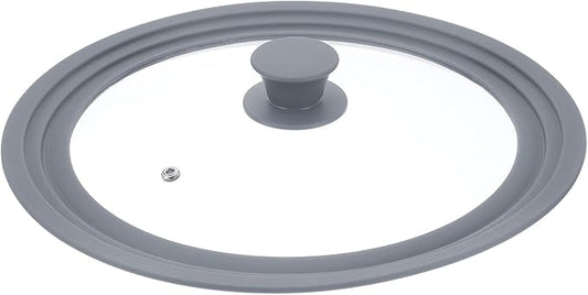 uxcell 1Pcs Universal Lid for Pot Fit 10, 11, 12 Inch Diameter Cookware, Replacement Pan Lids with Heat Resistant Silicone Rim, Steam Vent Pan Lid for Pots, Frying Pans, Skillets, Gray