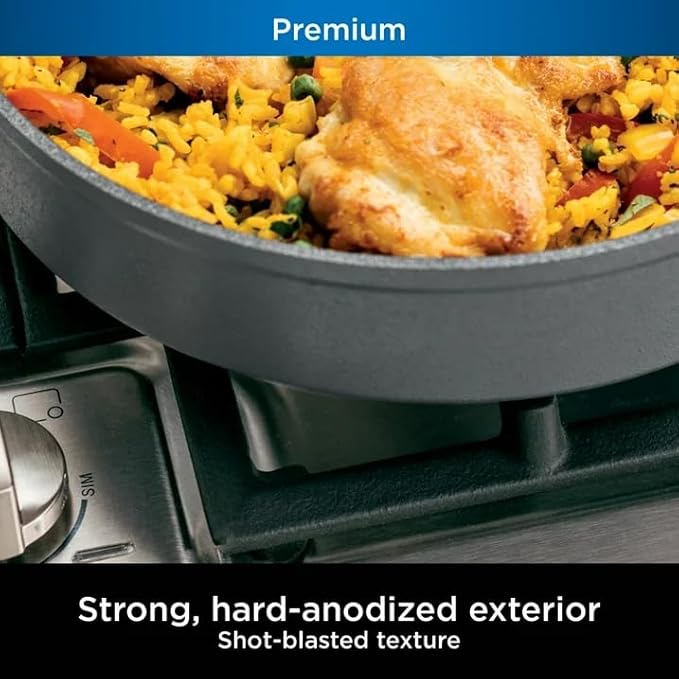 Ninja NeverStick Premium Hard-Anodized 10-Piece Cookware Set, C39010, Durable Nonstick Pots & Pans with Stay-Cool Handles, Oven & Dishwasher Safe, Scratch Resistant, Even-Heat Cooking
