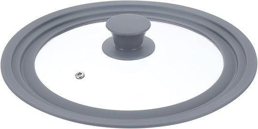 uxcell 1Pcs Universal Lid for Pot Fit 8.5, 9.5, 10 Inch Diameter Cookware, Replacement Pan Lids with Heat Resistant Silicone Rim, Steam Vent Pan Lid for Pots, Frying Pans, Skillets, Gray