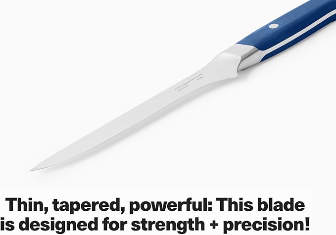 Misen 6" Stainless Steel Boning Knife – Precision Blade for Trimming, Deboning & Butchering – High-Carbon Steel for Razor-Sharp Edge – Ergonomic Handle for Control - Blue