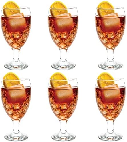 Vikko Classic Goblet Party Glasses, Iced Tea Glasses 20 Ounce, Set of 6 Goblets, Water Glasses, Dishwasher Safe Durable Glassware