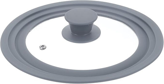 uxcell 1Pcs Universal Lid for Pot Fit 7, 8, 8.5 Inch Diameter Cookware, Replacement Pan Lids with Heat Resistant Silicone Rim, Steam Vent Pan Lid for Pots, Frying Pans, Skillets, Gray