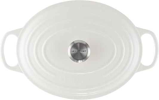 Le Creuset Enameled Cast Iron Signature Oval Dutch Oven, 6.75 qt., White