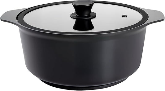5.6Quart Nonstick Cooking Pot with Lid, Soup Pot with Nonstick Ceramic Coating,“Design of The Heat Exchange Space at The Bottom of The Pan” Suitable for 500°F Dishwashers & Ovens, PFOA Free