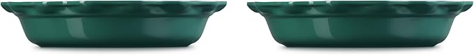 Le Creuset Stoneware Set of 2 Heritage Fluted Pie Dish, 9", Artichaut