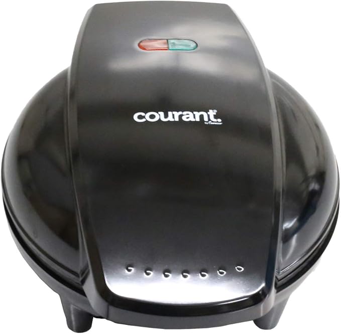 Courant Mini Donut Maker Machine for Holiday, Kid-Friendly, Breakfast or Snack, Desserts & More with Non-stick Surface, Makes 7 Doughnuts, Black