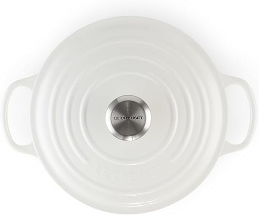 Le Creuset Enameled Cast Iron Signature Round Dutch Oven, 4.5 qt., White