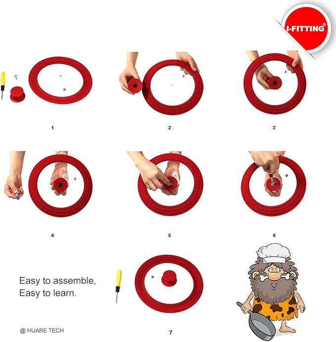 Universal Pot Pan Lids Replacement Knob, Silicone Heat Resistant Pan Cover Holding Handles, BPA Free, Dishwasher Safe, Fits Skillets and Kitchen Cookware Covers 2Pack Black & White