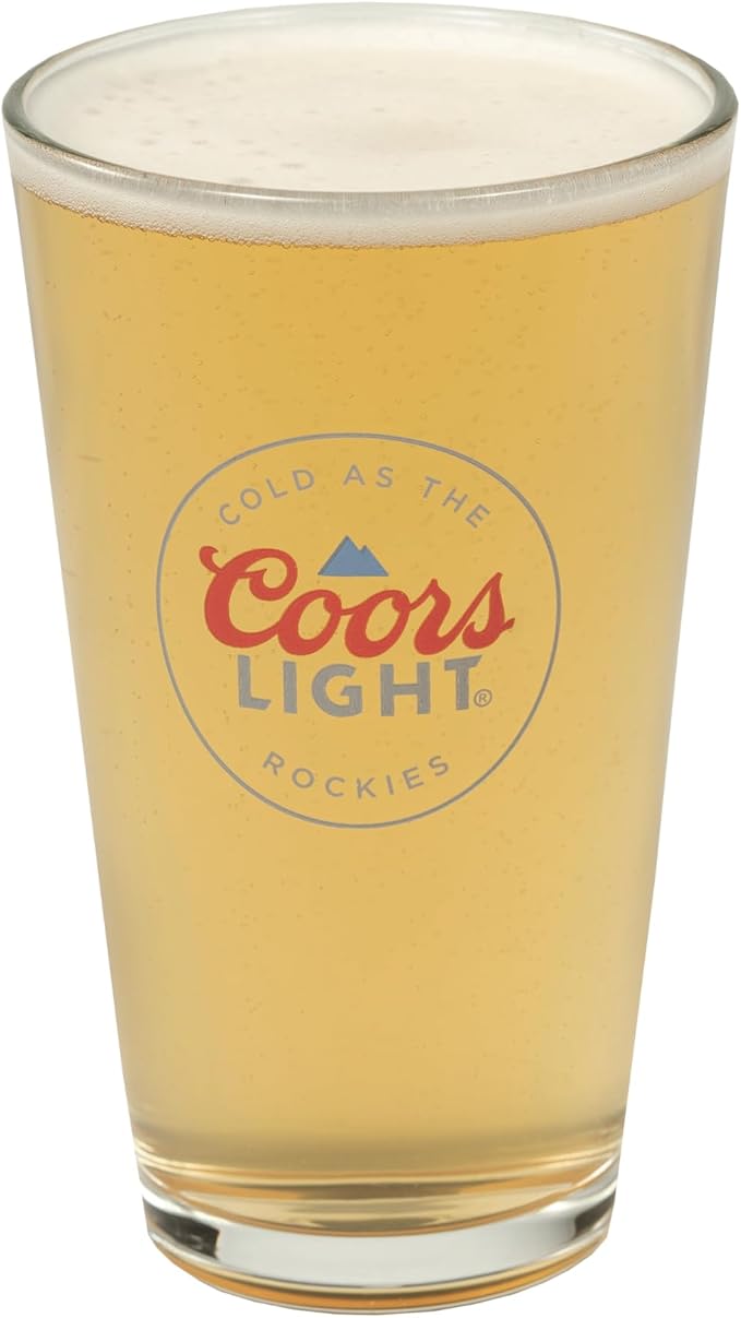 LORD'S ROCKS Coors Light Beer Glasses 16oz Pint Glass - Set of 4 Authentically Licensed Compatible