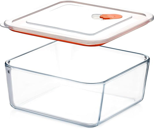 NUTRIUPS 2.6QT Square Glass Baking Dish with Lid, 8×8 inches Deep Square Baking Dish with Lid, Glass Baking Dishes for Oven