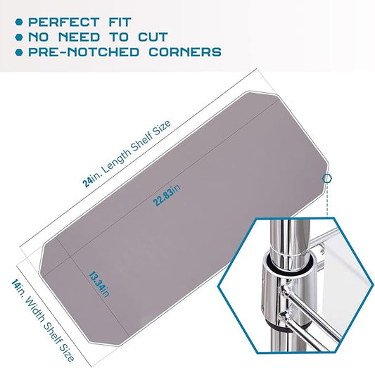 BRIAN & DANY Wire Shelf Liner 14" X 24", Heavy Duty Shelf Liners for Wire Shelving, Waterproof Protector Mats, Set of 3, Charcoal