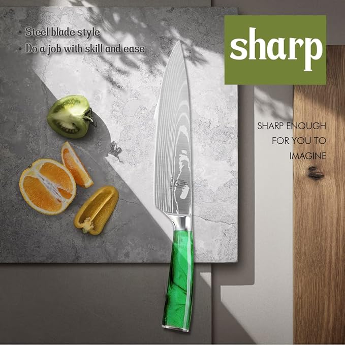 FULLHI Knife Set, 14pcs Japanese Knives Set, Multiple Colour Premium German Stainless Steel Chef Knife Set