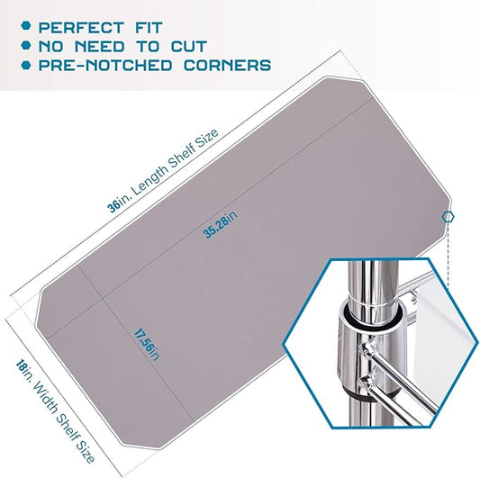 BRIAN & DANY Wire Shelf Liner 18" X 36", Heavy Duty Shelf Liners for Wire Shelving, Waterproof Protector Mats, Set of 4, Charcoal