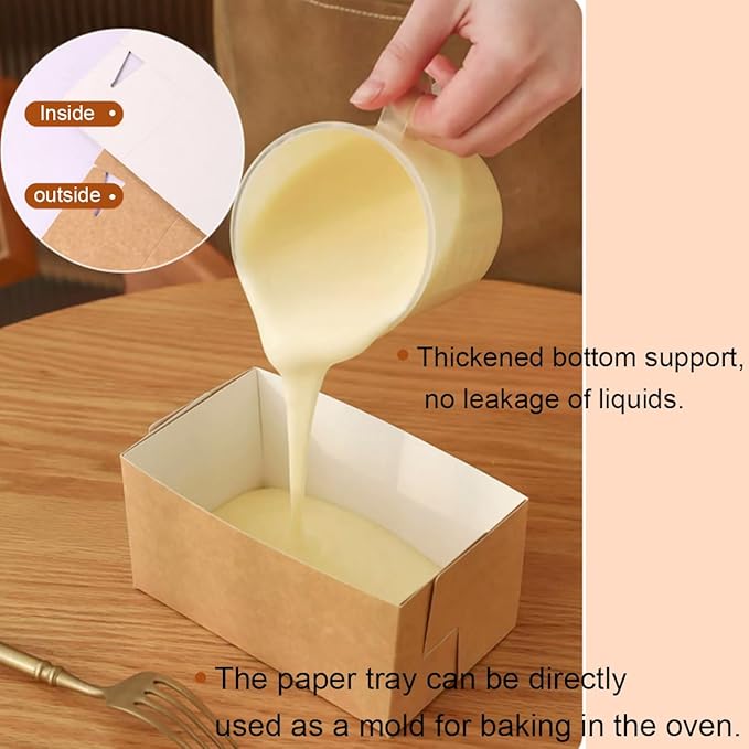Disposable loaf pans,paper loaf pan for baking bread,25 Pcs Natural Recyclable Bakery Pastry Mold with Clear Package Bag,Providing Beautiful Display for Baked Goods(5.9 x3.5 x3Inch)