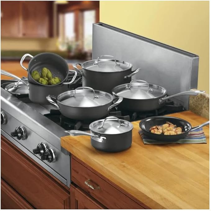 Cuisinart GG-12 GreenGourmet Hard Anodized 12-Piece Set, Black/Stainless Steel