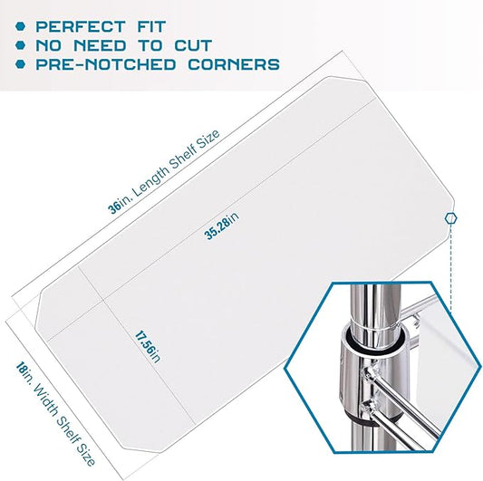 BRIAN & DANY Wire Shelf Liner 18" X 36", Heavy Duty Shelf Liners for Wire Shelving, Waterproof Protector Mats, Set of 4, Transparent