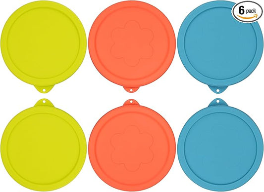 1 Cup Silicone Replacement Lids Storage Cover for Pyrex 7202-PC and Anchor Hocking Glass Bowls (Container not Included) 6 Pack Microwave, Dishwasher and Freezer Safe