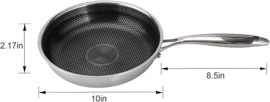 Stainless Steel Non Stick Skillet Frying Pans (10 inch)
