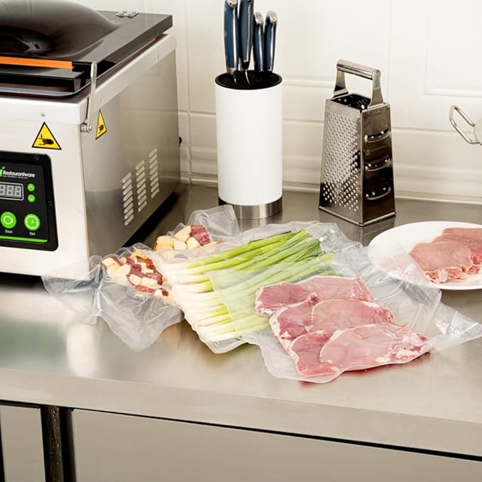 Fresh Hero 18 x 10 Inch Vacuum Sealer Bags, 100 Food Storage Bags - 3 mil Thick, Microwavable, Clear Plastic Sous Vide Bags, Freezable, For Storing Food Or Sous Vide Cooking - Restaurantware
