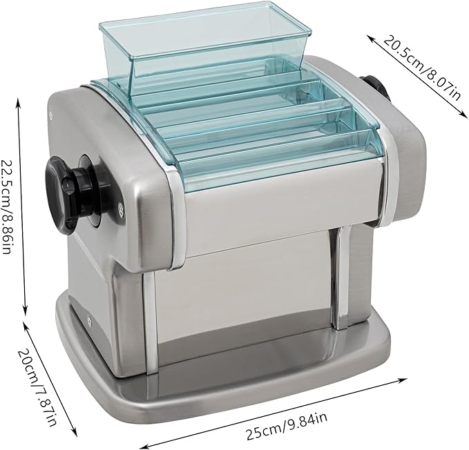 Electric Pasta Maker Machine, Automatic Noodle Maker with 9 Thickness Settings, Stainless Steel Dough Sheeter & Roller for Home, DIY Spaghetti, Lasagna