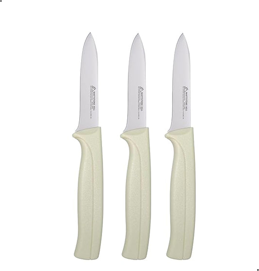 Paring Knife Set, MATTSTONE HILL Kitchen Knife Set - kitchen Prep knives, Fruit & Vegetable Knife Set, Premium German Steel, White Handle
