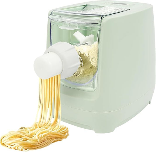 Electric Pasta Maker Machine, 260W Automatic Noodle Maker with 13 Pasta Shapes, Compact & Fast 3-Minute Pasta Machine for Home Kitchen, LED Display, Dishwasher Safe, Green