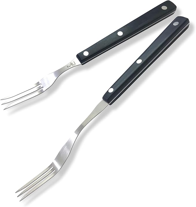 WALLFARM Granny Forks 2-Piece Set - Pro-Grade Stainless Steel - Heat-Resistant BBQ Meat Fork - Ideal for Serving, Cooking, Turning, Roasting, Shredding, Barbecue - 10" & 12"
