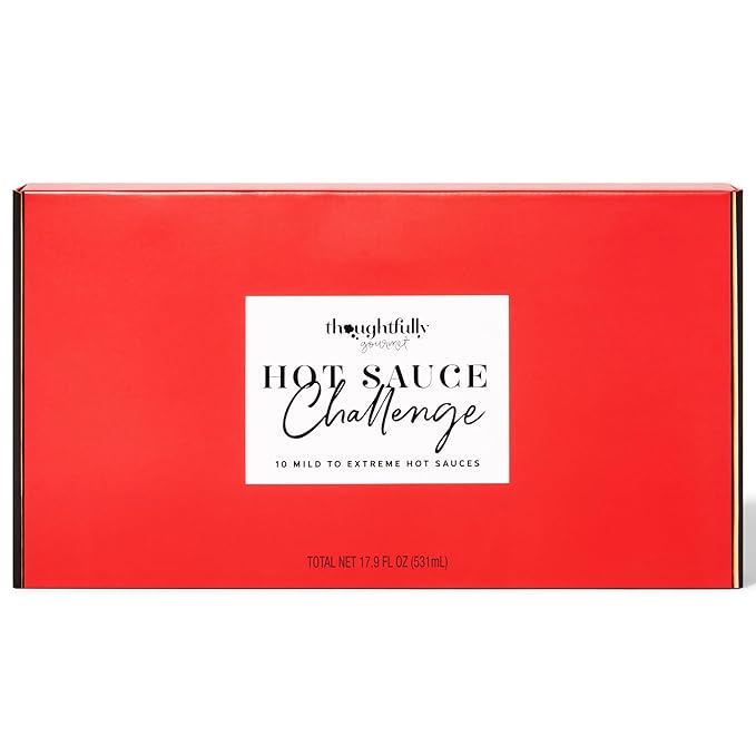 Thoughtfully Gourmet, Hot Sauce Challenge Set, Hot Sauce Variety Pack Includes Hot Sauces from Mild To Extreme Flavors, Unique Gifts for Men, Set of 10