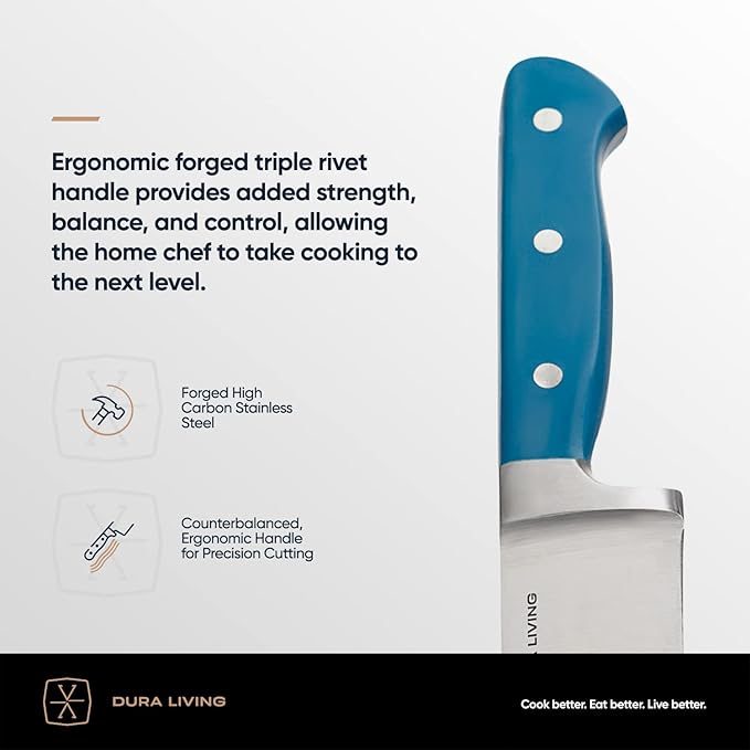 7-Inch Santoku Knife - Razor-Sharp High-Carbon Stainless Steel Blade, Forged Ergonomic Riveted Handle, Chef Knife for Chopping, Slicing & Dicing, Multipurpose Kitchen Knife, Home Chef