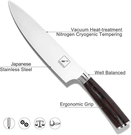 imarku Japanese Chef Knife - Sharp Kitchen Knife 8 Inch Chef's Knives HC Steel Paring Knife, Unique Gifts for Men and Women, Gifts for Mom or Dad, Kitchen Gadgets with Premium Gift Box