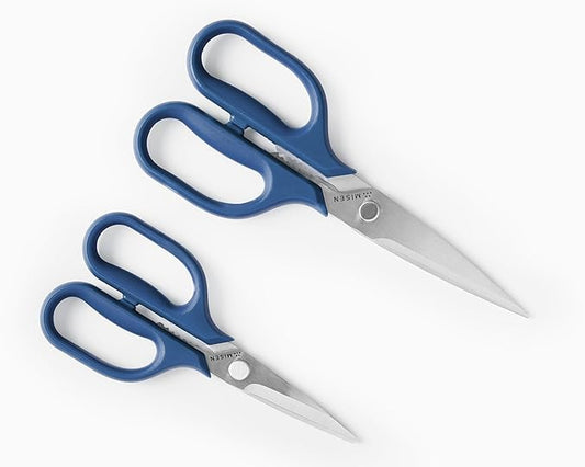 Misen Heavy Duty Kitchen Shears - Comfortable Ambidextrous Scissors for Meat, Poultry, Herbs & More - Easy to Clean - German Stainless Steel - Blue
